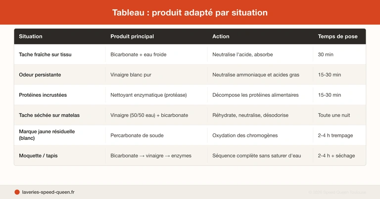 Enlever tache de vomi sur tissu matelas moquette - guide détachage bicarbonate enzymes